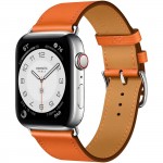 Apple Watch Series 6 Hermes 44mm, ремешок Single Tour из кожи Swift цвета Orange