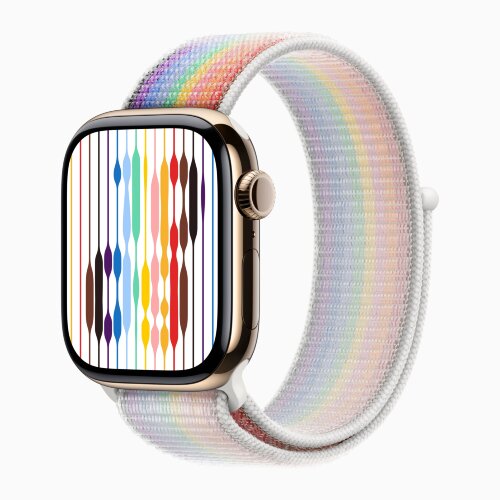 Apple Watch Series 11 42mm, Gold Titanium Case with Sport Loop - Pride Edition