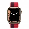 Apple Watch Series 7 41 мм, сталь золотистая, спортивный браслет Красный
