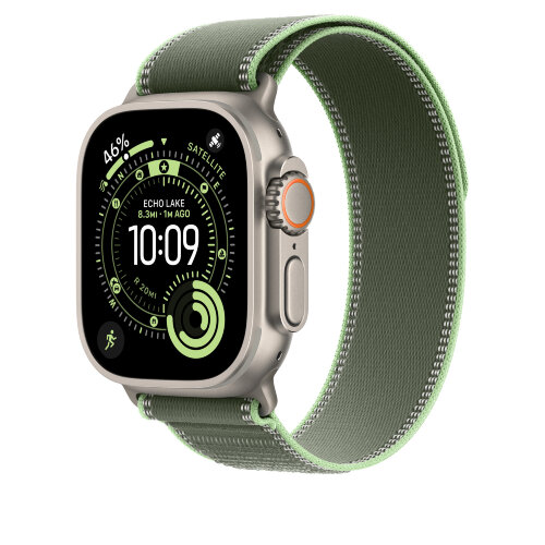 Ремешок для Apple Watch Ultra 49mm Trail Loop Titanium (M/L) - Green/Neon (Зеленый/Неоновый)