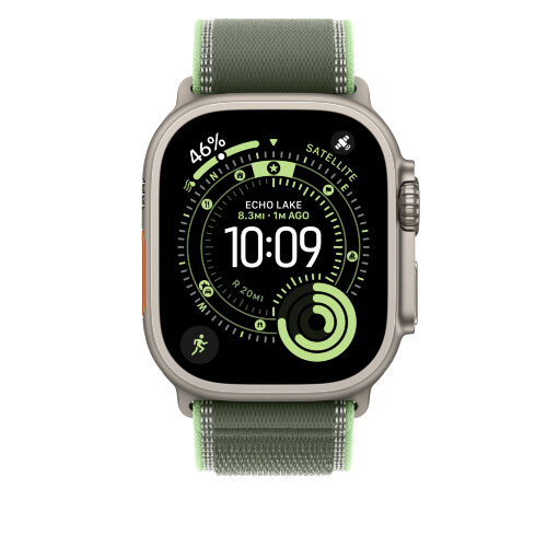 Ремешок для Apple Watch Ultra 49mm Trail Loop Titanium (M/L) - Green/Neon (Зеленый/Неоновый)