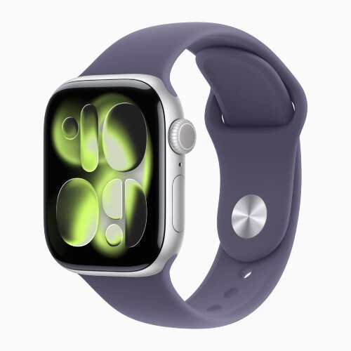 Apple Watch Series 11 46mm, Silver Aluminum Case with Sport Band - Purple Fog
