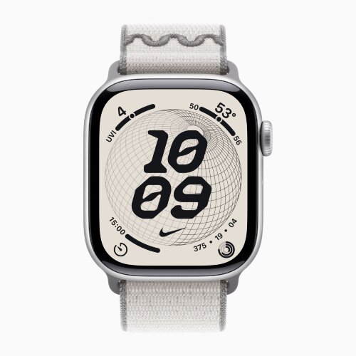 Apple Watch Series 11 42mm, Silver Aluminum Case with Nike Sport Loop - Veiled Grey