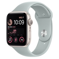 Apple Watch SE (2022) 44mm, Starlight Aluminum Case with Sport Band - Succulent