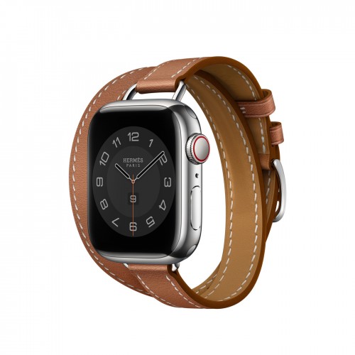 Ремешок Hermès Attelage Double Tour из кожи Swift 41mm для Apple Watch - Золотой