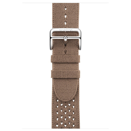 Apple Watch Hermes Series 12 46mm, ремешок из текстильного трикотажа коричневый