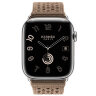 Apple Watch Hermes Series 12 46mm, ремешок из текстильного трикотажа коричневый