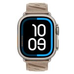 Apple Watch Hermès Ultra 4 49mm Natural Titanium, ремешок En Mer светло-бежевый (Argile)