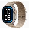 Apple Watch Hermès Ultra 4 49mm Natural Titanium, ремешок En Mer светло-бежевый (Argile)