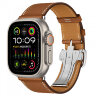 Apple Watch Ultra 3 49mm Titanium Case with Hermes Simple Tour Deployment Fauve