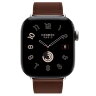 Apple Watch Hermès Series 12 42mm, Silver Titanium, ремешок Single Tour землисто-коричневый (Terre)