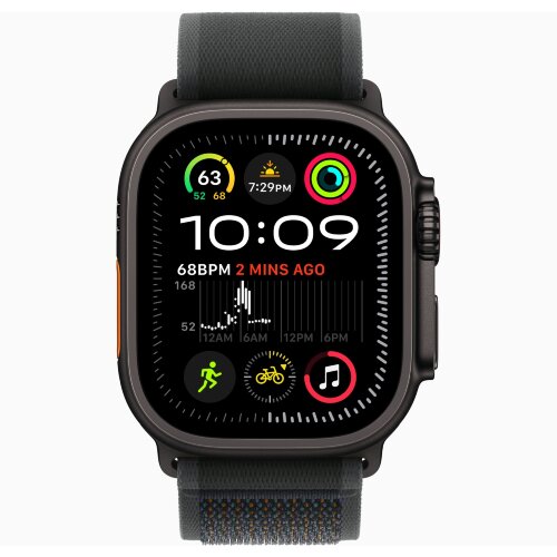 Apple Watch Ultra 2 49mm Black Titanium Case with Black Trail Loop (M/L)