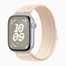 Apple Watch Series 10 42mm, Silver Aluminum Case with Nike Sport Loop - Starlight/Pink