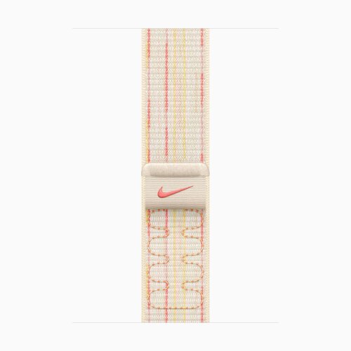 Apple Watch Series 10 42mm, Silver Aluminum Case with Nike Sport Loop - Starlight/Pink