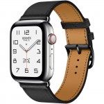 Apple Watch Series 6 Hermes 44mm, ремешок Single Tour из кожи Swift цвета Noir