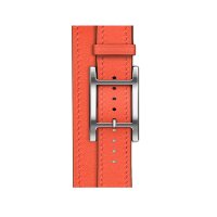 Кожаный двойной ремешок с пряжкой Hermes для Apple Watch 42mm Hapi Double Tour - Оранжевый (Orange Field)