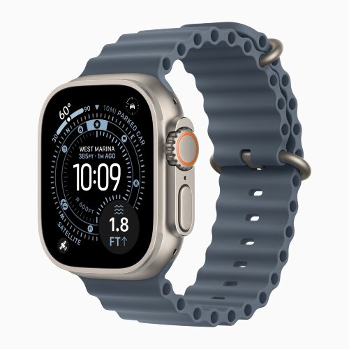 Apple Watch Ultra 3 49mm Titanium Case with Anchor Blue Ocean Band