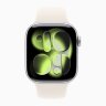 Apple Watch Series 11 46mm, Silver Aluminum Case with Sport Band - Starlight
