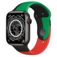 Apple Watch Series 7 45 мм, Титановые "чёрный космос", спортивный ремешок «Капри»