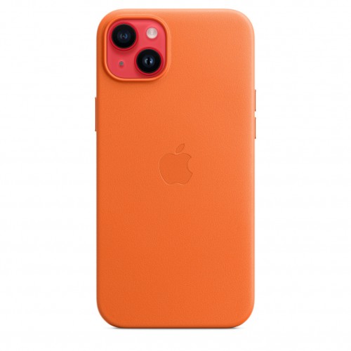 Кожаный чехол для iPhone 14 с MagSafe - Оранжевый