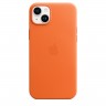 Кожаный чехол для iPhone 14 с MagSafe - Оранжевый