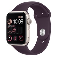 Apple Watch SE (2022) 44mm, Starlight Aluminum Case with Sport Band - Elderberry