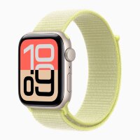 Apple Watch SE 3 40mm, Starlight Aluminum Case with Sport Loop - Neon Yellow