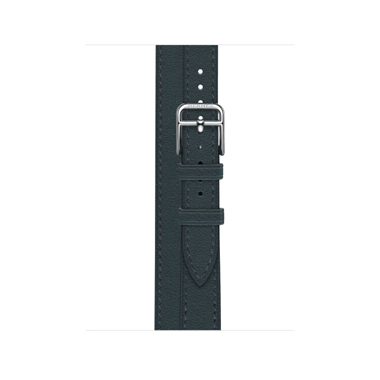 Ремешок Hermès Attelage Double Tour из кожи Swift 42mm для Apple Watch - Зеленый