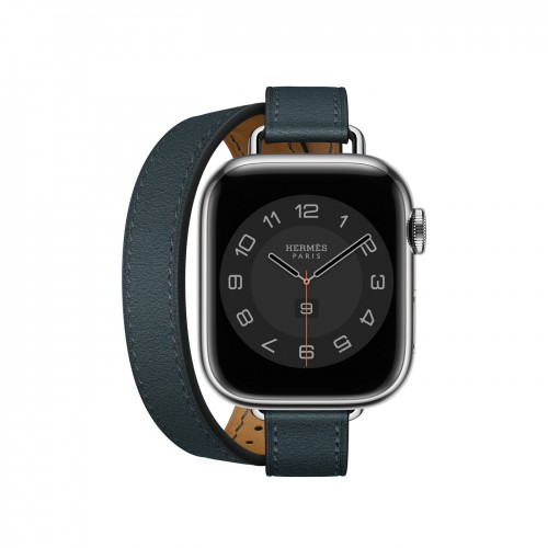 Ремешок Hermès Attelage Double Tour из кожи Swift 41mm для Apple Watch - Зеленый