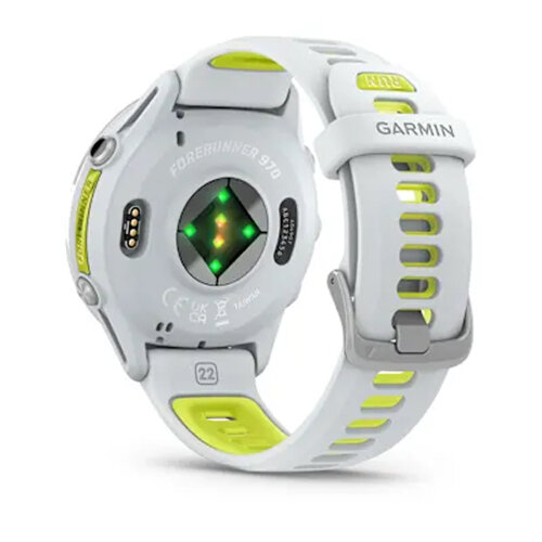 Умные часы Garmin Forerunner 970 Titanium, Whitestone Case, Whitestone/Translucent Amp Yellow Band