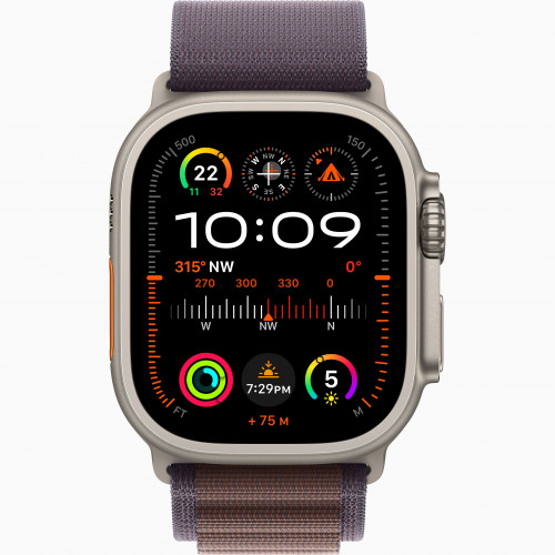 Apple Watch Ultra 2 49mm Titanium Case with Indigo Alpine Loop (S)