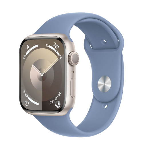 Apple Watch Series 9 45mm, Starlight Aluminum Case with Sport Band - Winter Blue