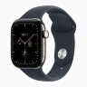 Apple Watch Series 12 42mm, Natural Titanium Case with Sport Band - Navy Blue