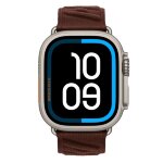 Apple Watch Hermès Ultra 4 49mm Natural Titanium, ремешок En Mer бордовый (Bordeaux)