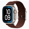 Apple Watch Hermès Ultra 4 49mm Natural Titanium, ремешок En Mer бордовый (Bordeaux)