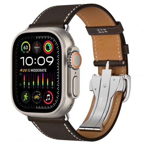 Apple Watch Ultra 3 49mm Titanium Case with Hermes Single Tour Deployment Ebene