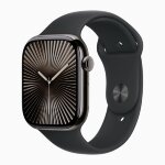 Apple Watch Series 10 46mm, Slate Titanium Case with Sport Band - Black