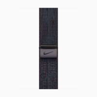 Apple Watch Series 10 46mm, Jet Black Aluminum Case with Nike Sport Loop - Black/Blue