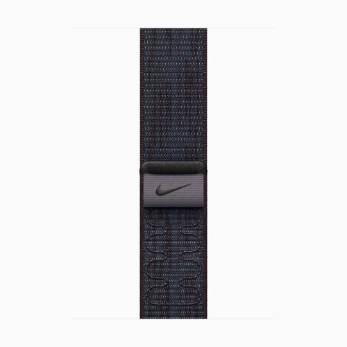 Apple Watch Series 10 46mm, Jet Black Aluminum Case with Nike Sport Loop - Black/Blue