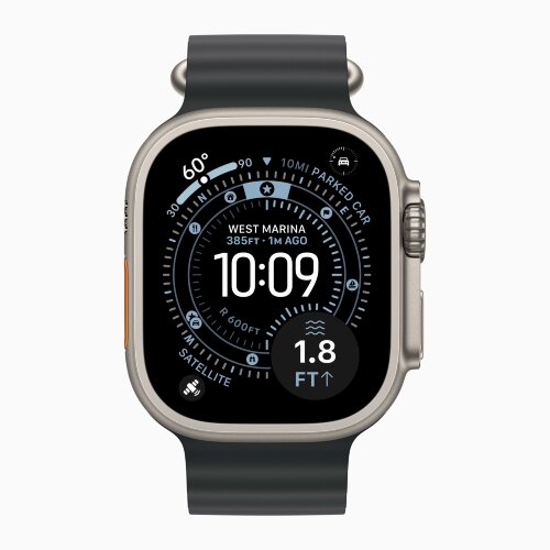 Apple Watch Ultra 3 49mm Titanium Case with Black Ocean Band