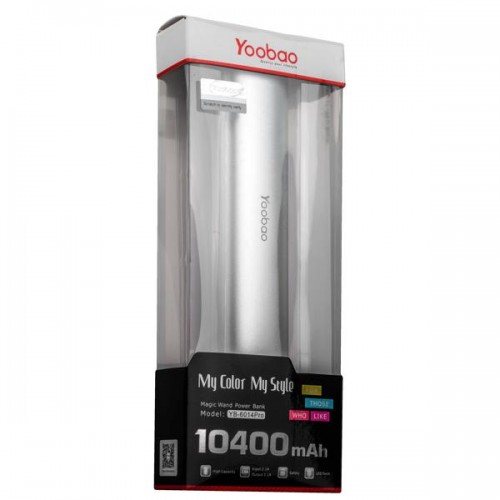 Универсальный внешний аккумулятор Yoobao Magic Wand YB-6014Pro Power Bank 10400 mAh, серебряный