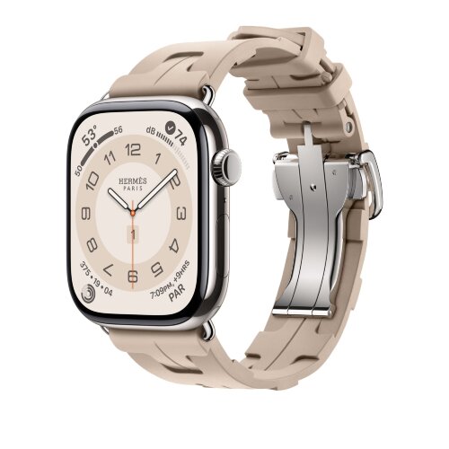 Ремешок Hermes для Apple Watch 46mm Kilim Single Tour - Песочный (Grege)