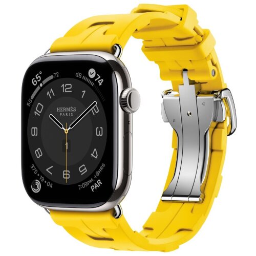 Apple Watch Hermes Series 12 46mm, спортивный ремешок Kilim желтый