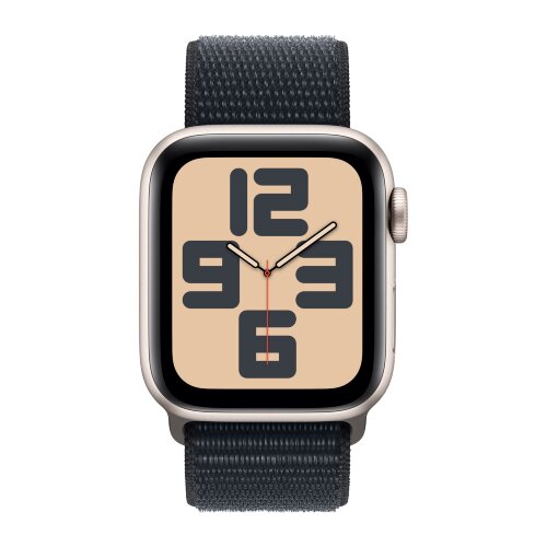 Apple Watch SE (2023) 44mm, Starlight Aluminum Case with Sport Loop - Midnight (Черный)