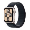 Apple Watch SE (2023) 44mm, Starlight Aluminum Case with Sport Loop - Midnight (Черный)