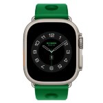 Apple Watch Hermès Ultra 4 49mm Natural Titanium, ремешок Scub’H Diving ярко-зеленый (Vert Vertigo)
