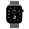 Apple Watch Hermès Series 12 42mm, Silver Titanium, ремешок Single Tour темно-синий (Bleu Tempête)