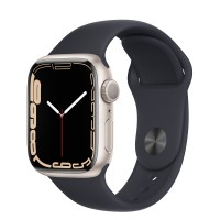 Apple Watch Series 7 41 мм, из алюминия «Сияющая звезда», спортивный ремешок «Тёмная ночь»