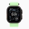 Apple Watch Ultra 3 49mm Black Titanium Case with Neon Green Ocean Band