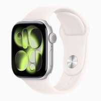 Apple Watch Series 11 46mm, Silver Aluminum Case with Sport Band - Light Blush